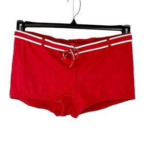Jag Red Tactel Belted Boyshort Swim Bottom Size XL